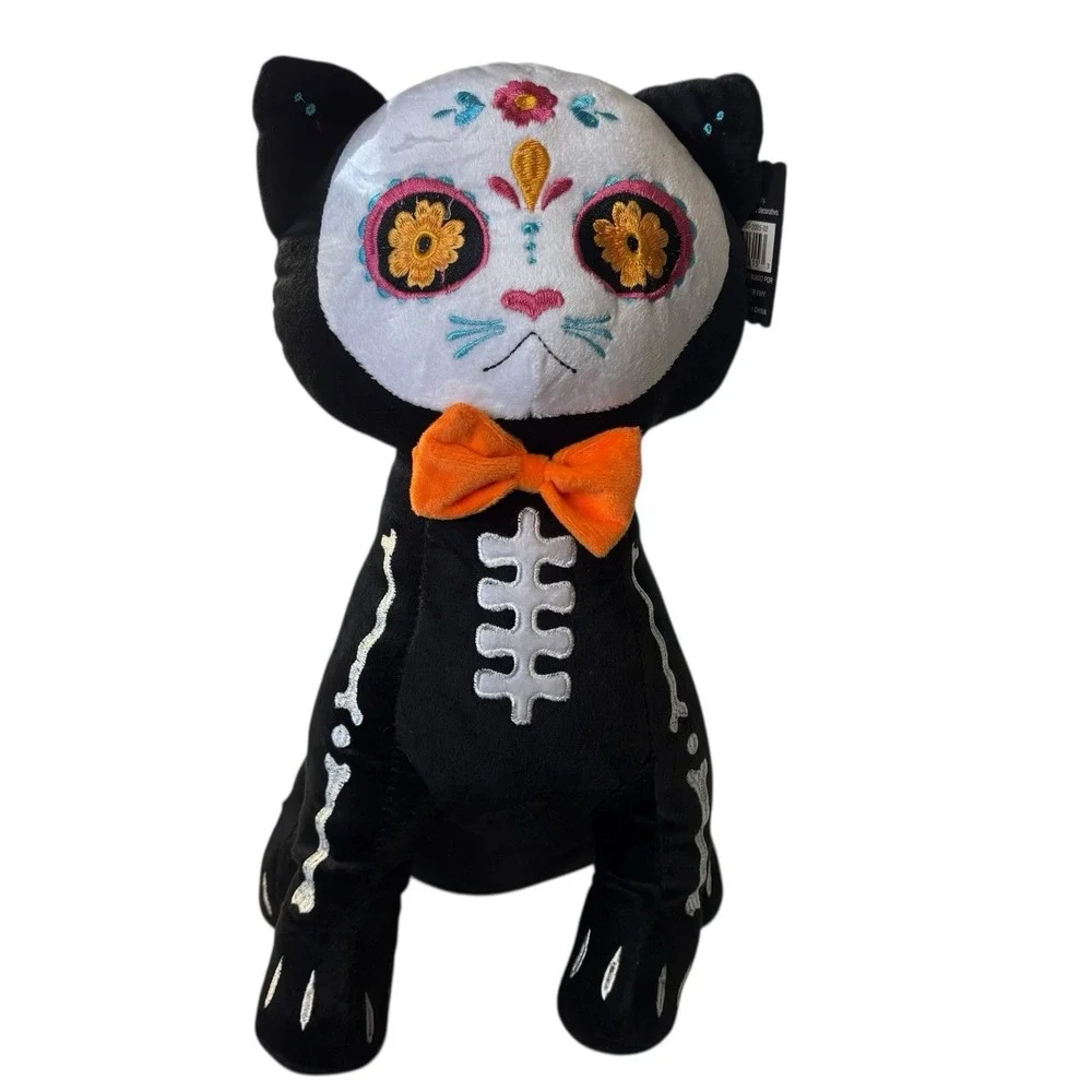 Day of The Dead‎ Halloween Black Cat Plush Sugar Skull Animal NWT by Ashland 15